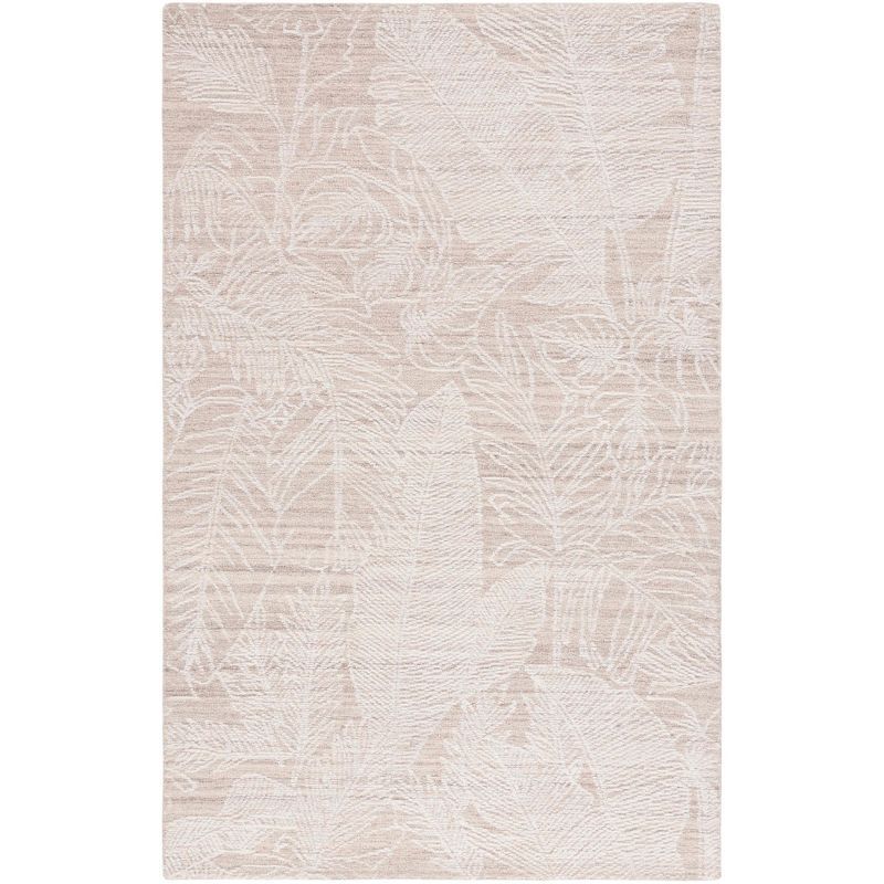 Elegance Hand-Tufted Beige/Ivory Wool Rectangular Area Rug