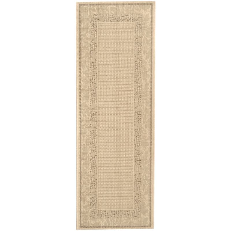 Natural Brown Synthetic Indoor/Outdoor Runner Rug