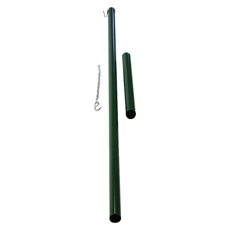 Green Steel Removable In-Ground Hammock Post with Weatherproof Coating