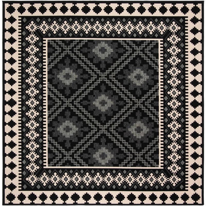 Safavieh 59'' Square Easy-Care Black Synthetic Rug