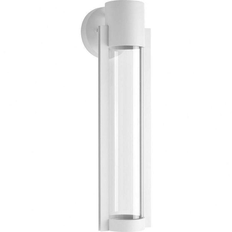 Satin White Architectural LED Outdoor Sconce with Clear Glass Diffuser