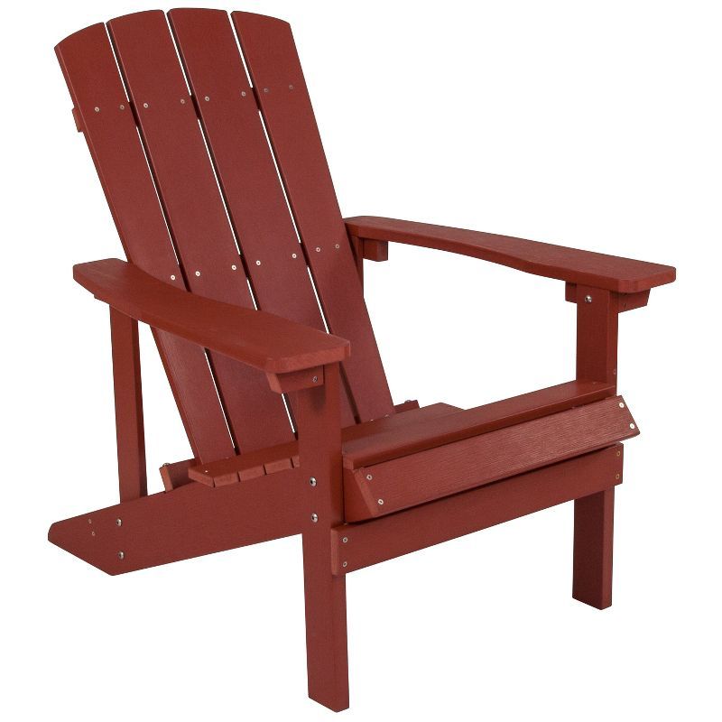 Riviera Red Adirondack Patio Chair with Weather-Resistant Frame