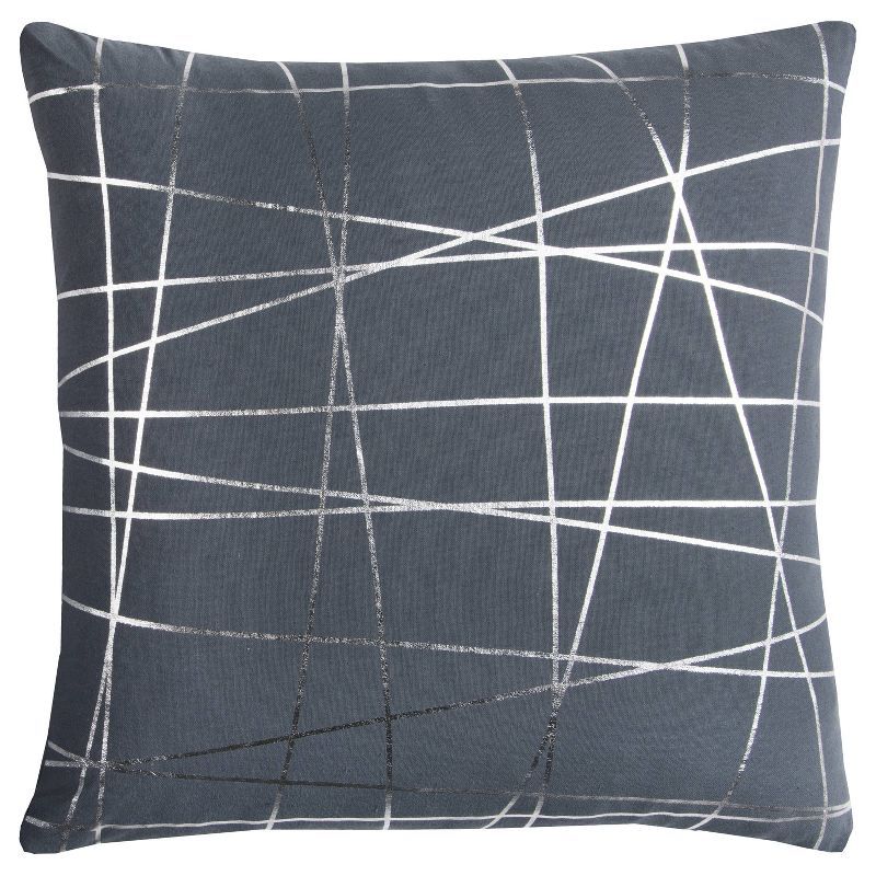 Medium Gray Abstract Foil Accent Pillow