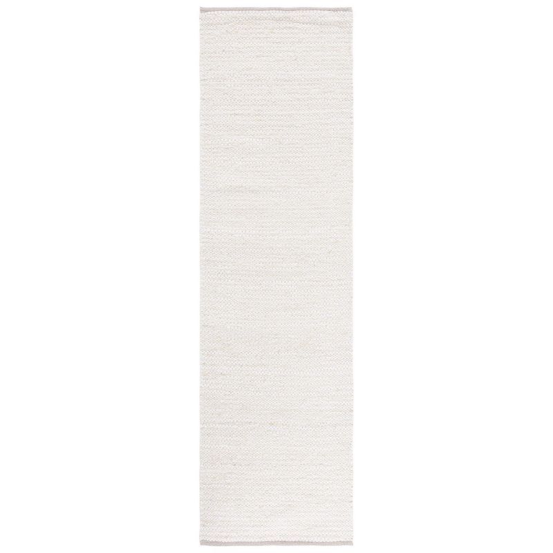 Ivory Beige Flat Woven Wool Runner Rug 2'3" x 8'