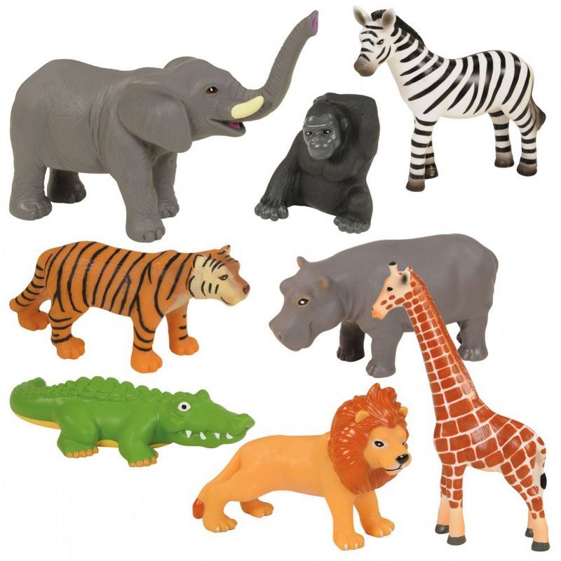 Realistic Jungle Animal Figurine Set with Activity Guide