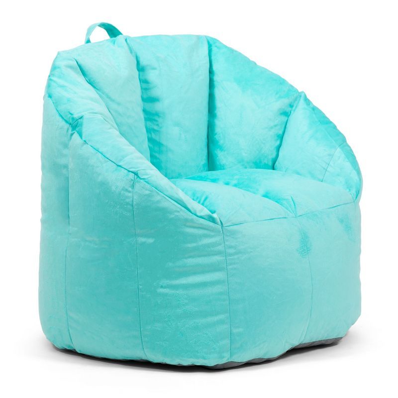 Mint Plush Vinyl Bean Bag Chair with Removable Cover