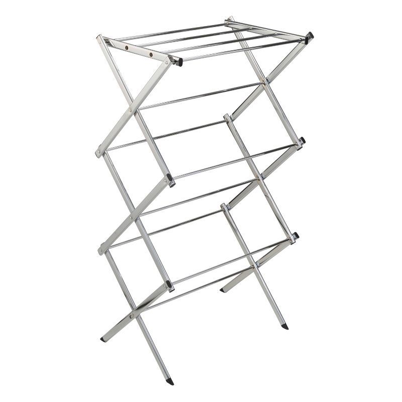 Chrome Slim-Profile Collapsible Clothes Drying Rack