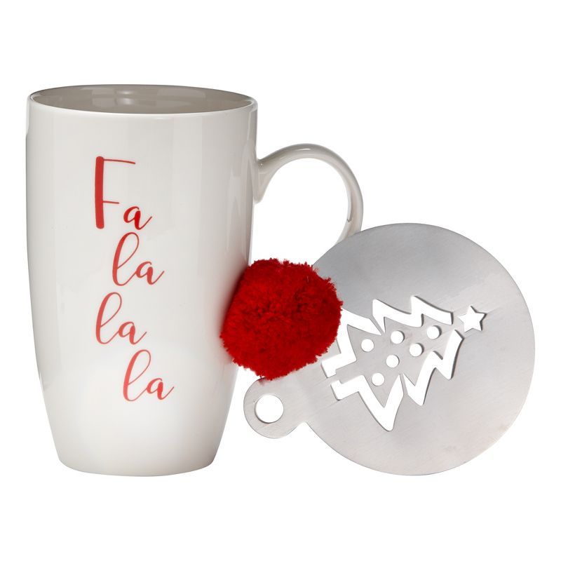 Fa La La La Ceramic Mug and Stencil Set