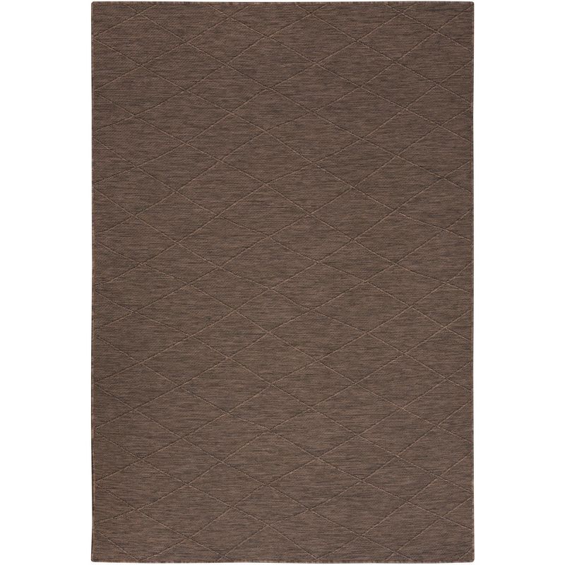 Mocha Geometric Non-Slip Washable 6' x 9' Synthetic Rug