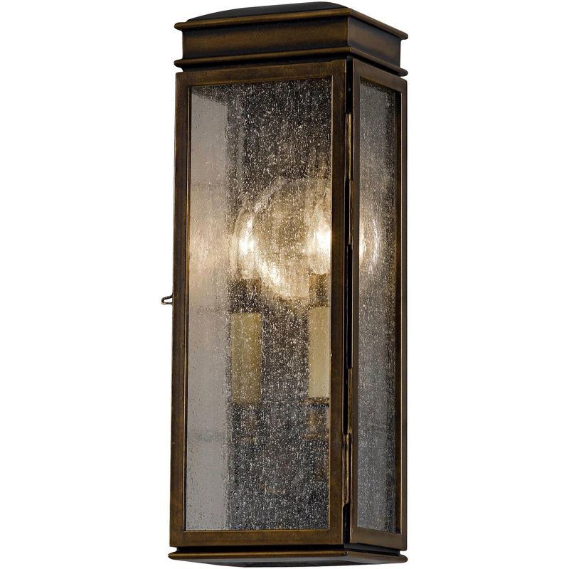 Astral Bronze 2-Light Outdoor Wall Lantern with Clear Seeded Glass