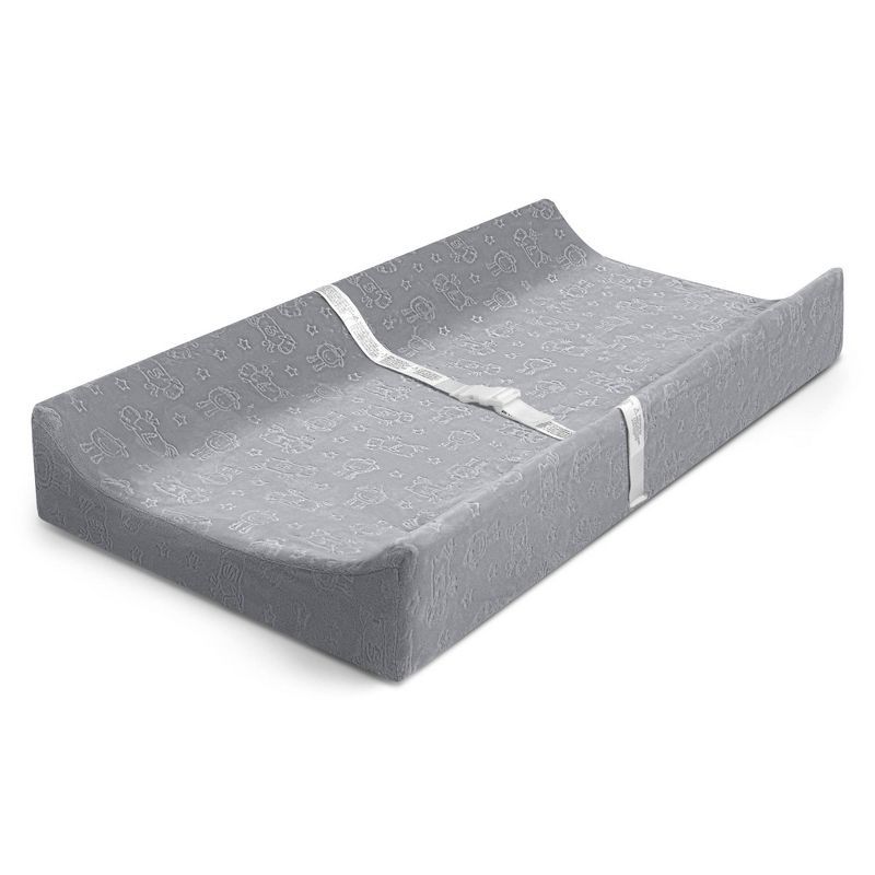 Serta Gray Plush Changing Pad with Safety Strap