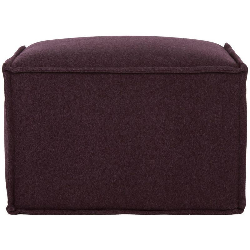 Plum Chic 25" Transitional Felted Wool Pouf Ottoman