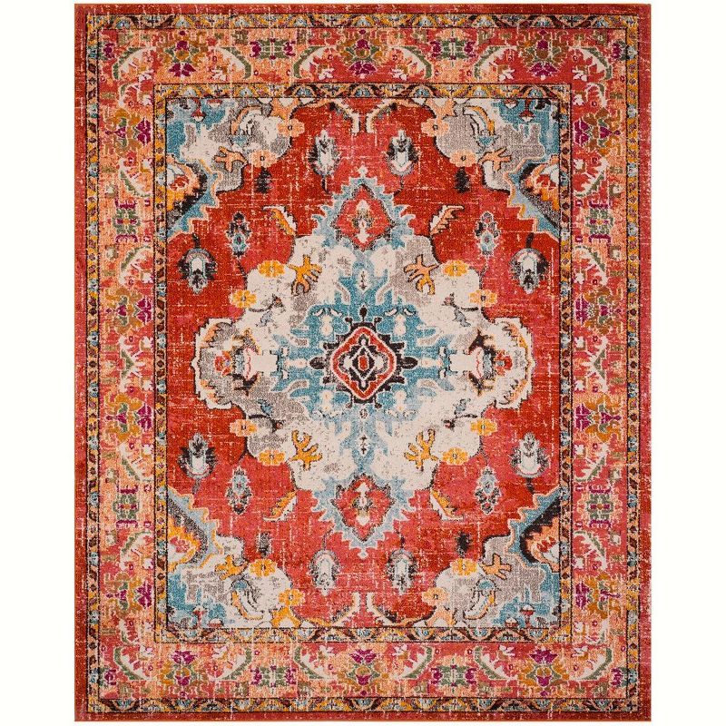 Boho Chic Light Blue Medallion 10' x 14' Hand-Knotted Area Rug