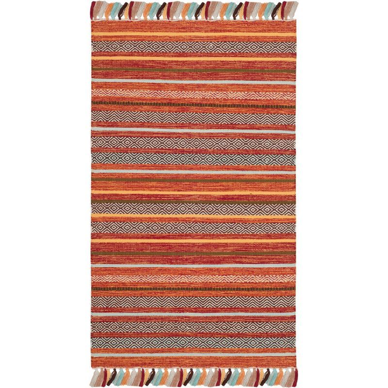 Lenore Multicolor Stripe Hand-Woven Cotton 3' x 5' Area Rug