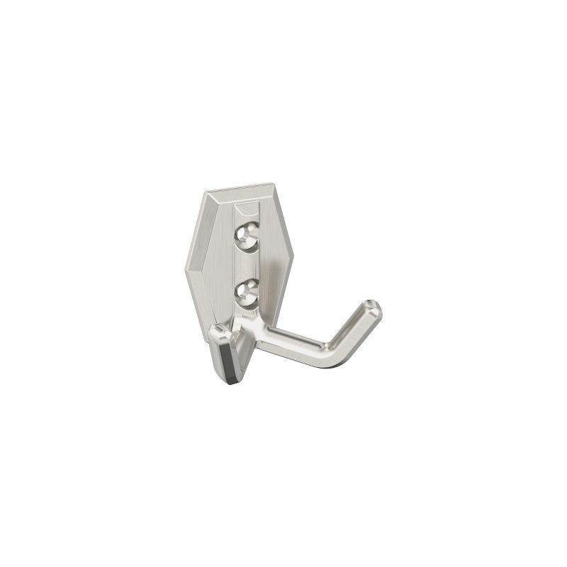 Satin Nickel Double Prong Decorative Wall Hook