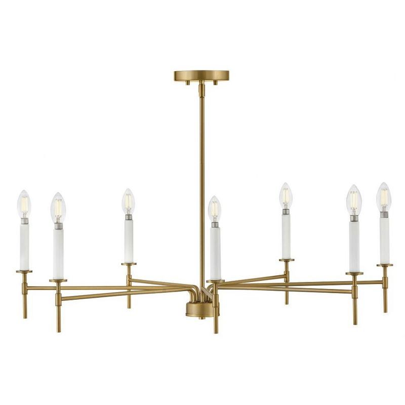 Hux 36" Lacquered Brass 7-Light Candle Style Chandelier