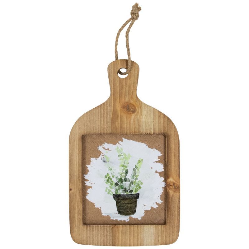 Natural Wood Cutting Board Floral Wall Decoration with Jute String