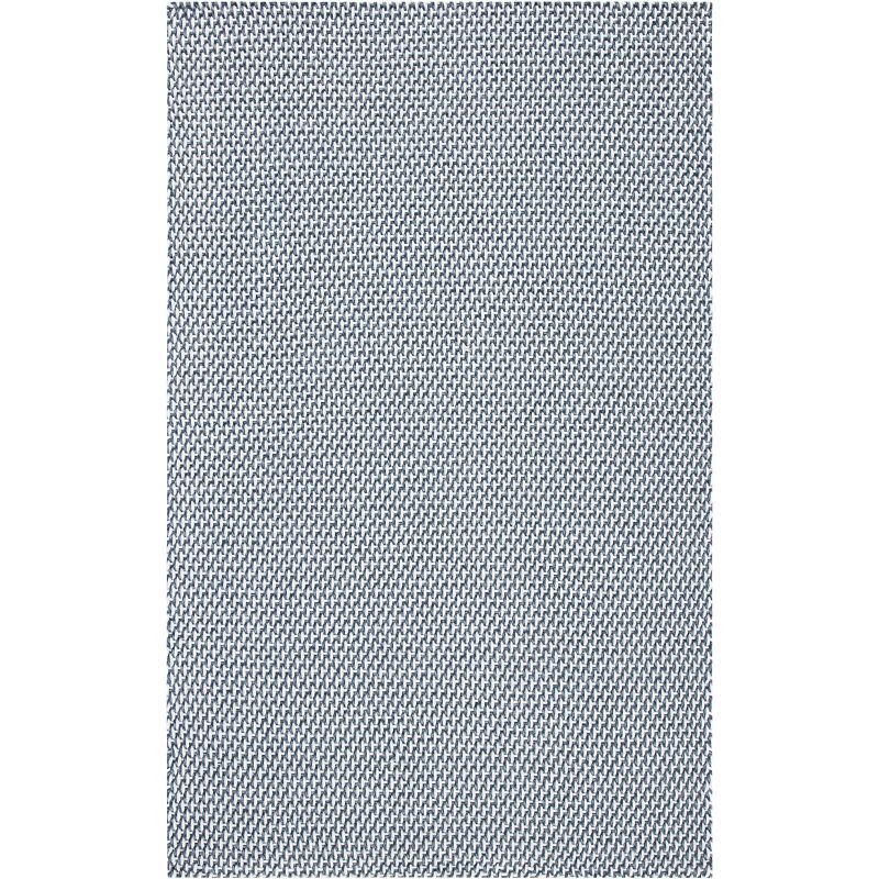 Coastal Breeze Hand-Knotted Blue Cotton 4'x6' Basket Weave Rug