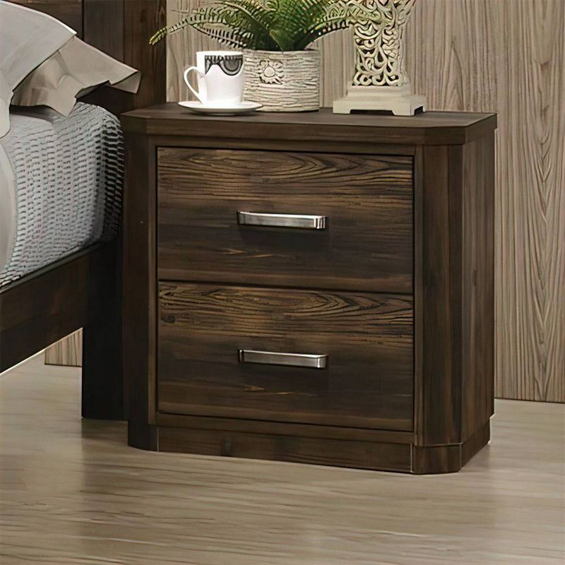 Elettra Transitional Rustic Walnut 2-Drawer Nightstand