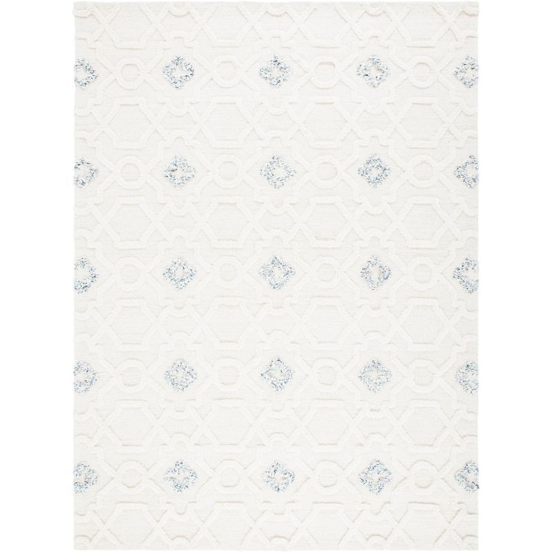 Ivory Hand-Tufted Wool Shag 8' x 10' Area Rug