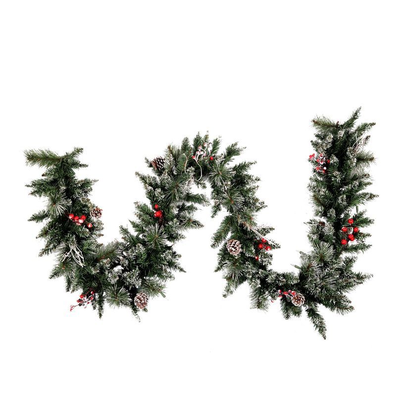 Frosted Pine Cone and Berry 27" Artificial Christmas Garland