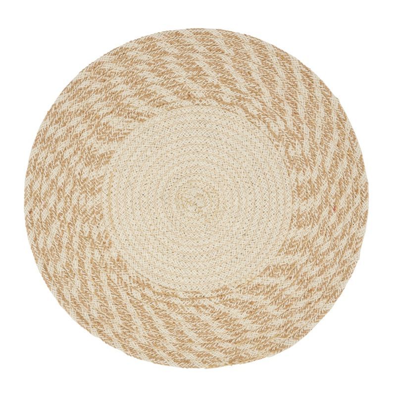 Natural Hand Braided Cotton Round Placemats, Set of 4