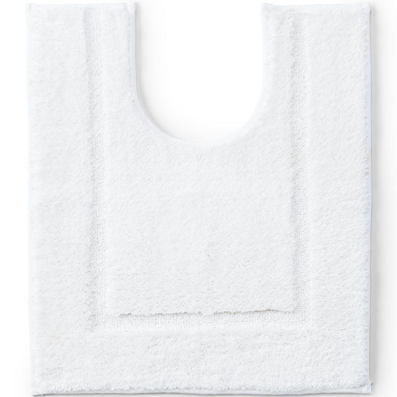 White Cotton Non-Skid Contour Bath Rug 20" x 20"