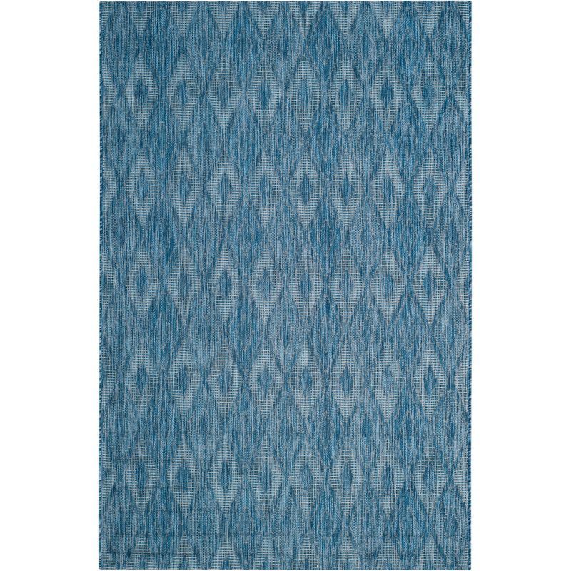 Navy Blue Geometric Indoor/Outdoor Area Rug