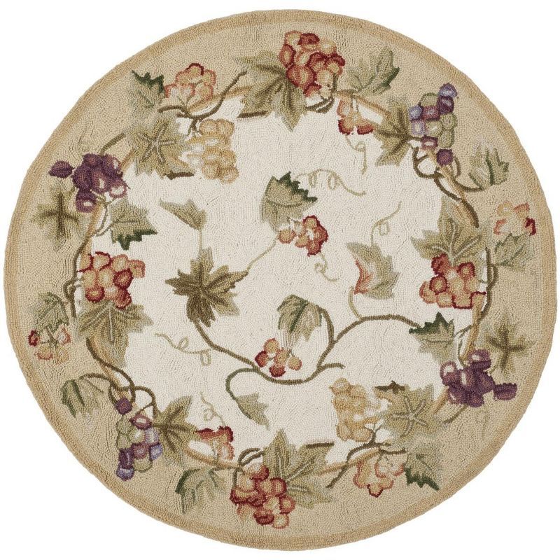 Chelsea HK116 Handmade Area Rug - 8' Round - Ivory - Safavieh