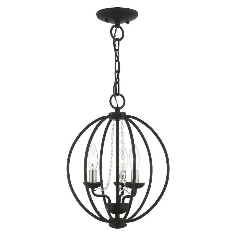 Arabella Black and Brushed Nickel Crystal Mini Chandelier