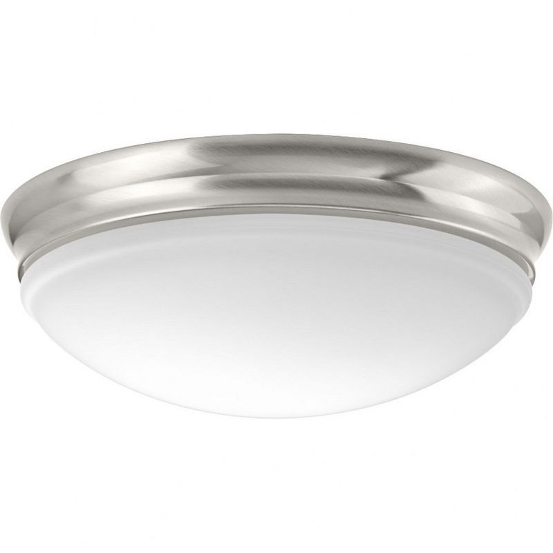 Brushed Nickel 13.5" Glass LED Globe Flush Mount