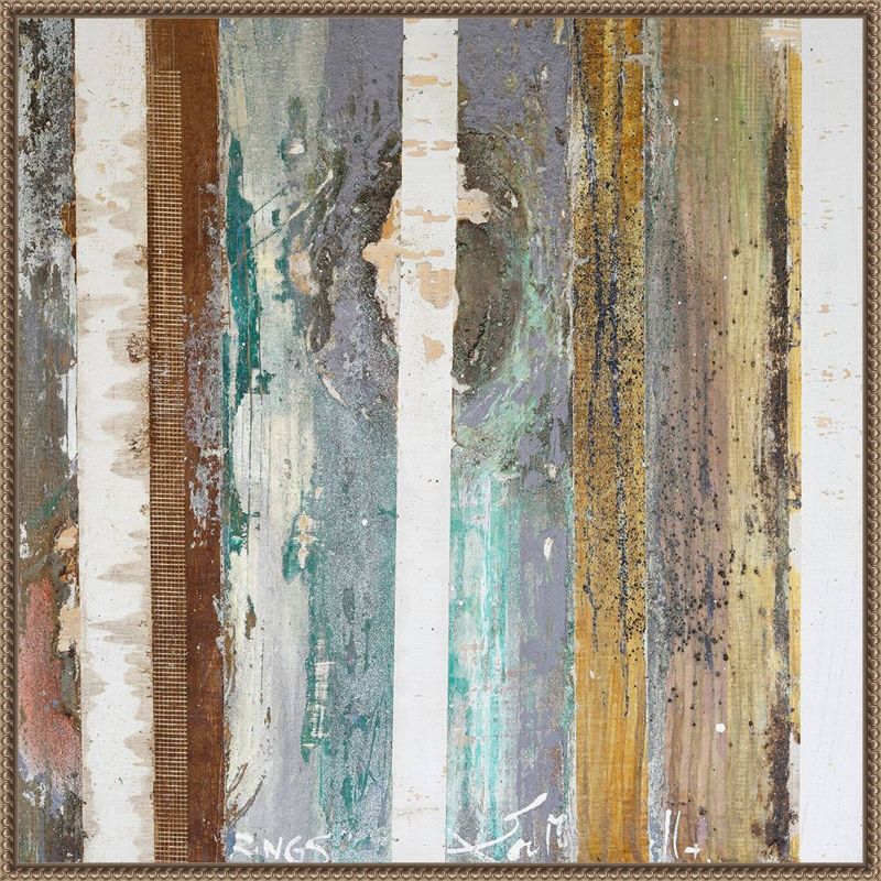 Textured Grain IV Abstract Canvas Art with Bronze Frame