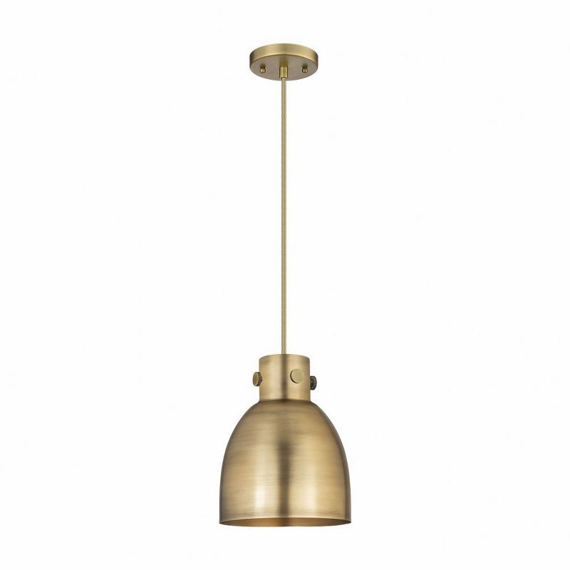 Newton Bell Brushed Brass Indoor Globe Pendant Light