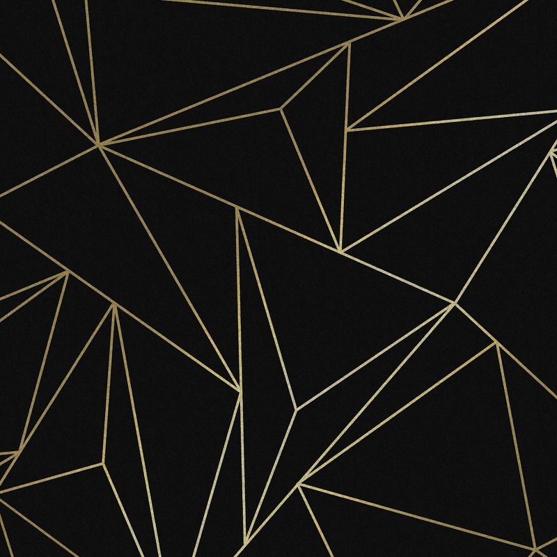 Black and Gold Geometric Removable Wallpaper Sample