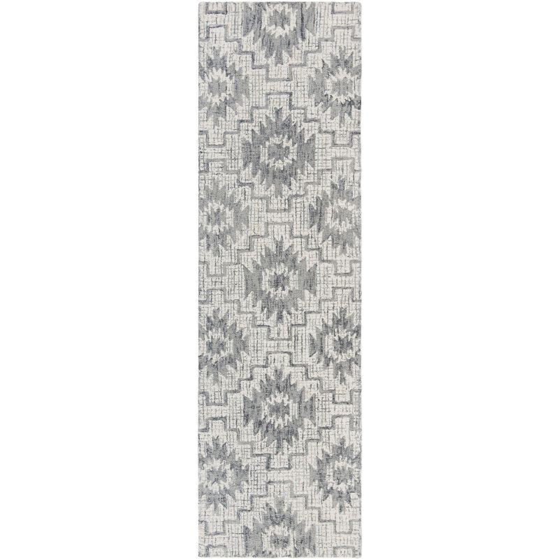 Handmade Abstract Gray Wool Tufted Area Rug