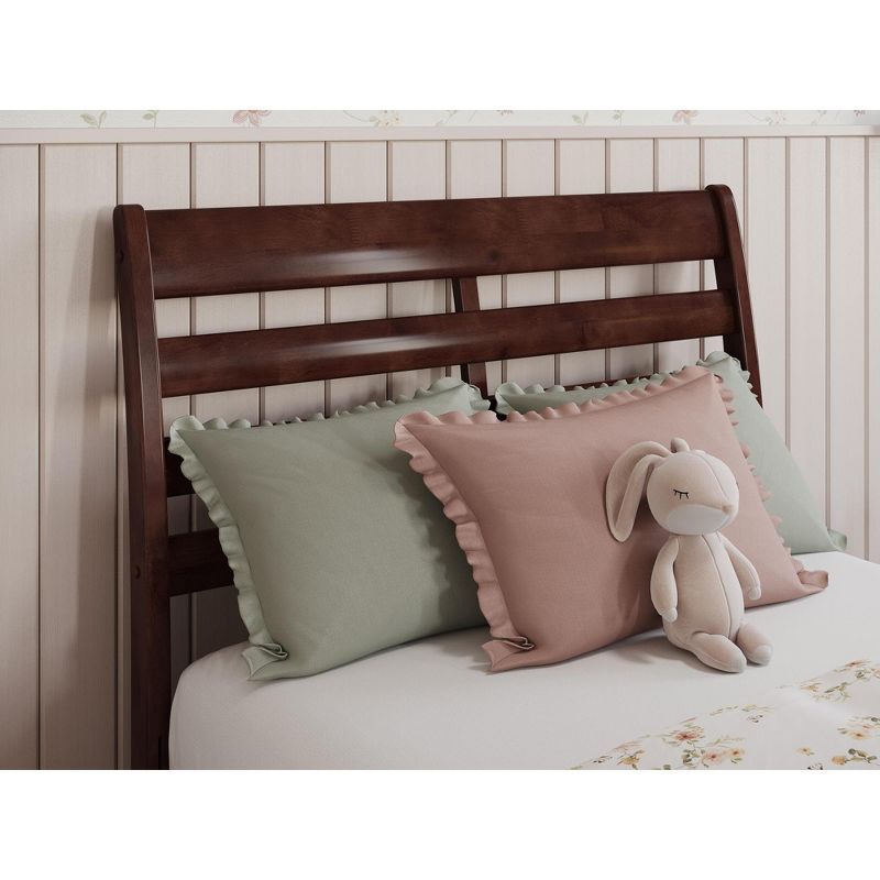 Savannah Twin Walnut Solid Wood Headboard with USB Charger
