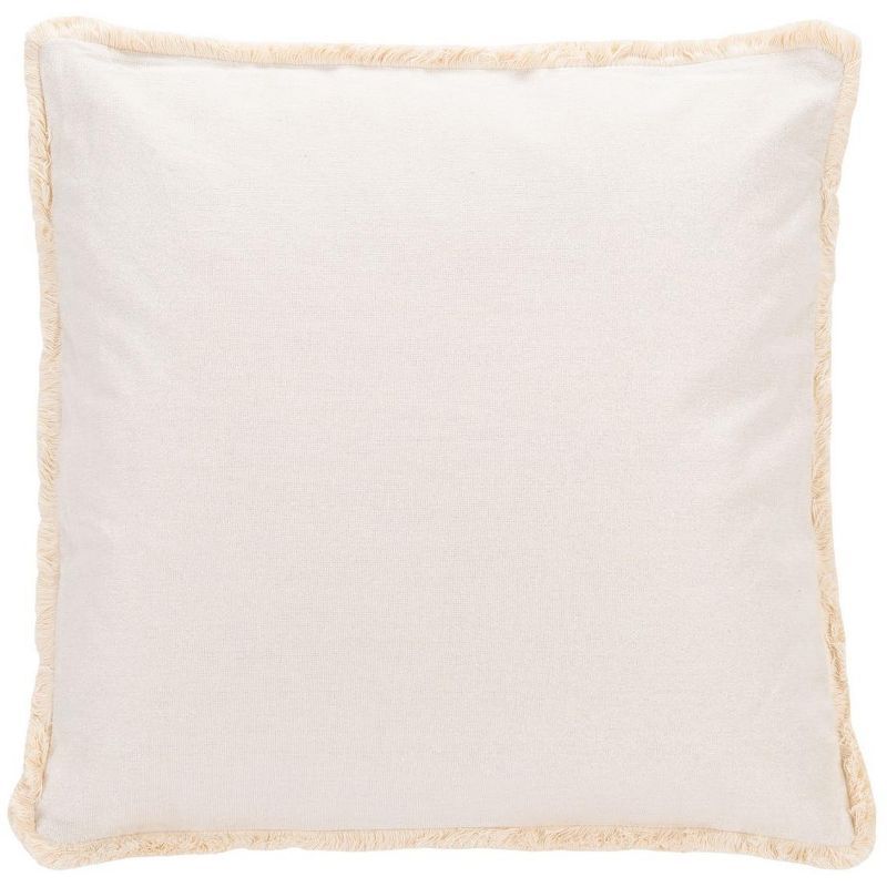 Rinley 19" Square Off-White Cotton Blend Throw Pillow