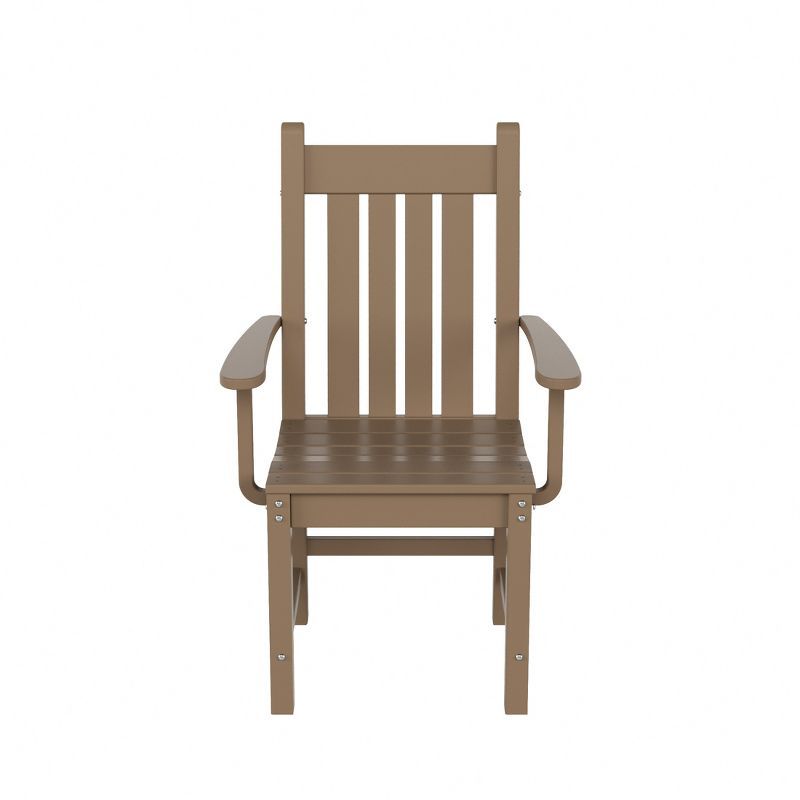 Weathered Brown HDPE Outdoor Dining Armchair