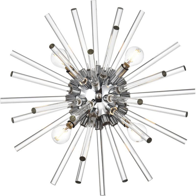 Sienna Chrome 4-Light Dimmable Wall Sconce with Clear Crystal Accents