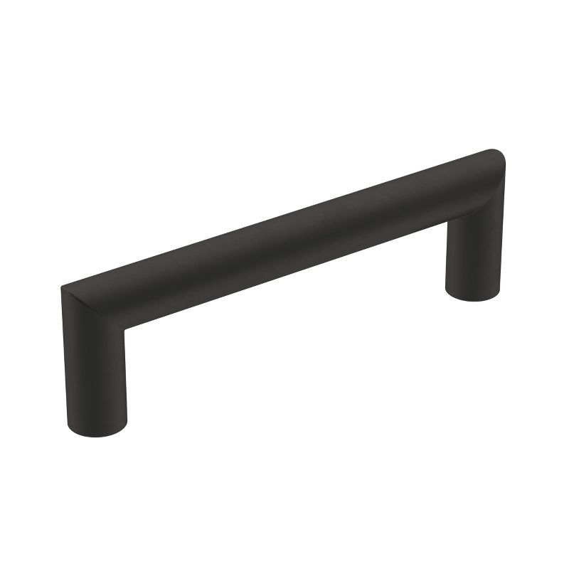 Matte Black Steel Modern Bar Cabinet Pull with Mounting Hardware