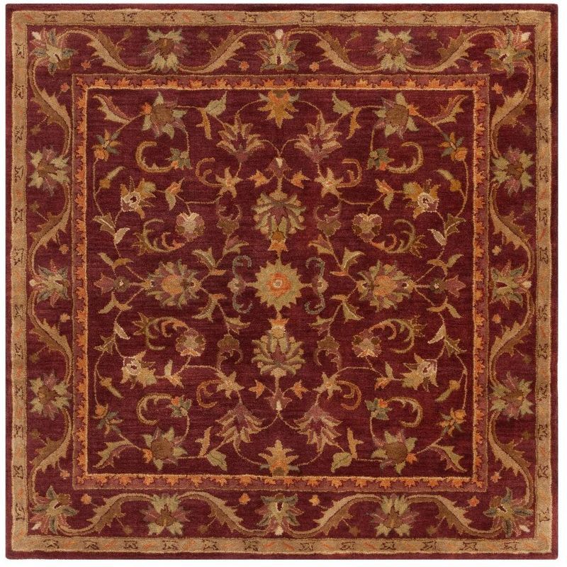 Antiquity 8' x 8' Square Red Wool Tufted Area Rug