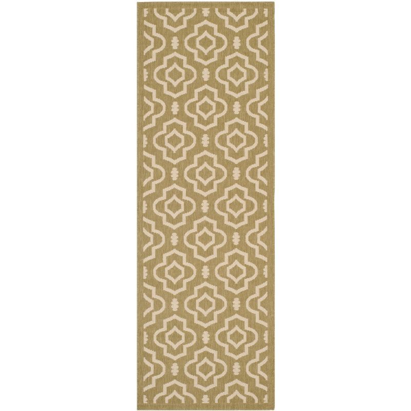 Courtyard Green and Beige Stain-Resistant Outdoor Rug