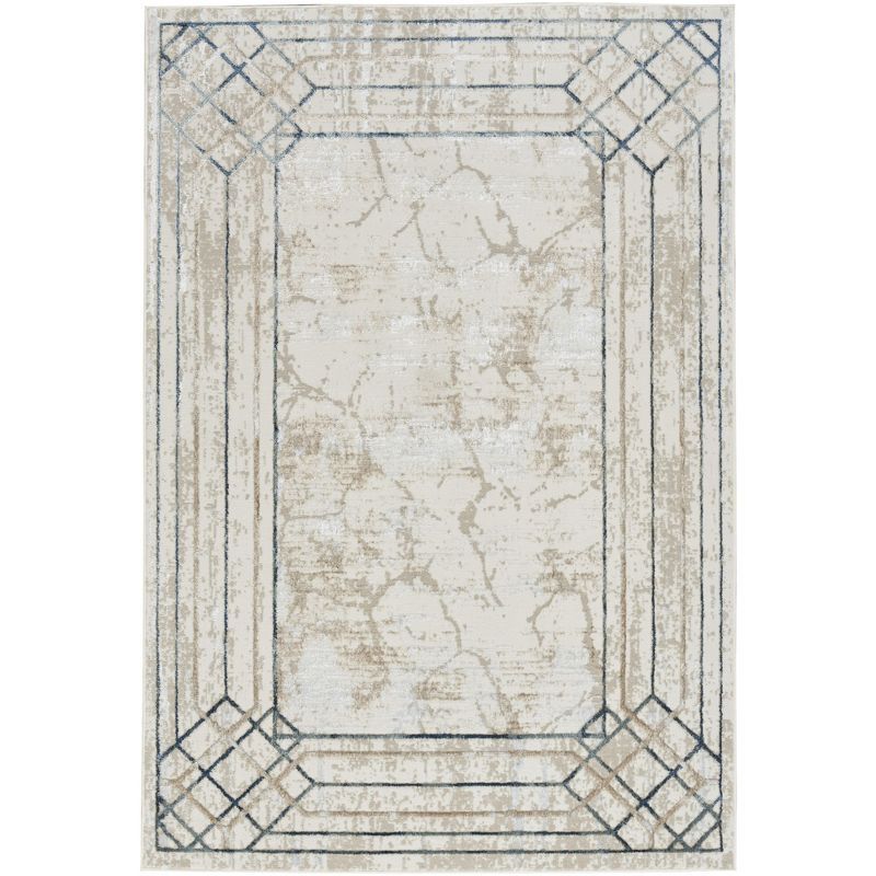 Ivory Abstract Elegance 5' x 7' Synthetic Area Rug