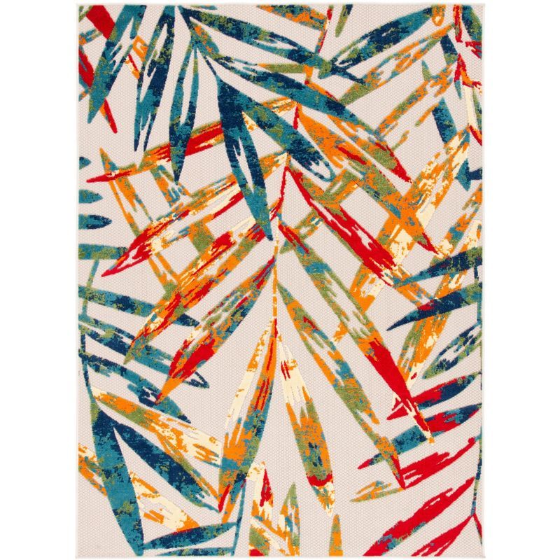 Ivory and Multicolor Tropical Floral Reversible Area Rug