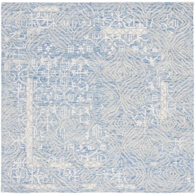 Metro Square Hand-Tufted Wool Rug in Vivid Blue - 6'