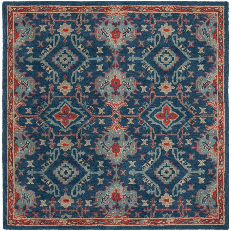 Heritage Blue Hand-Tufted Wool 6' x 6' Square Area Rug