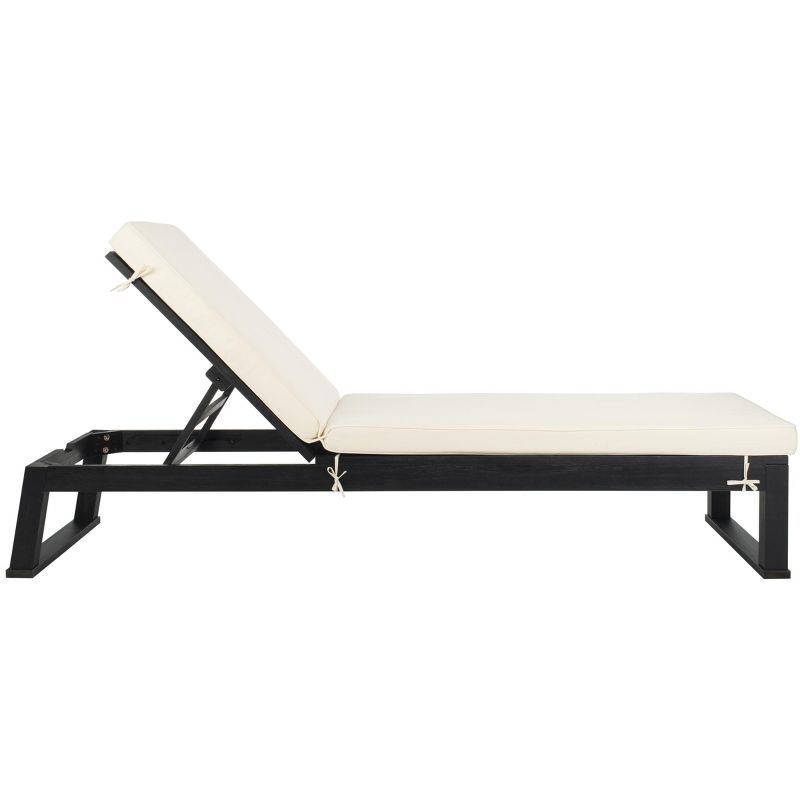 Contemporary Black & Beige Hanging Chaise Lounger with Cushions
