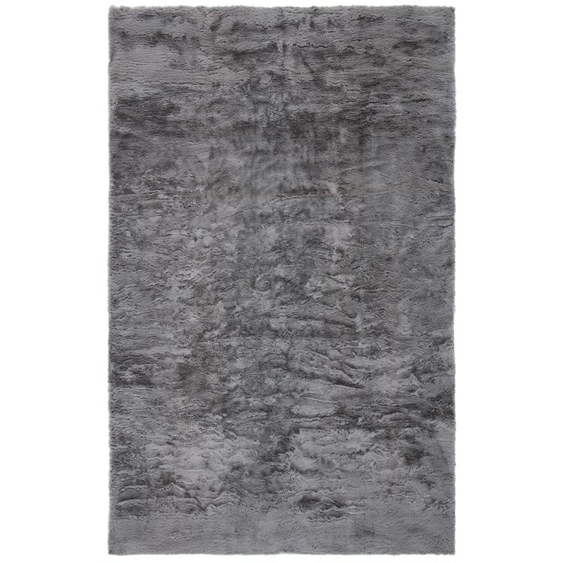 Gray Faux Sheepskin 6' x 9' Rectangular Area Rug