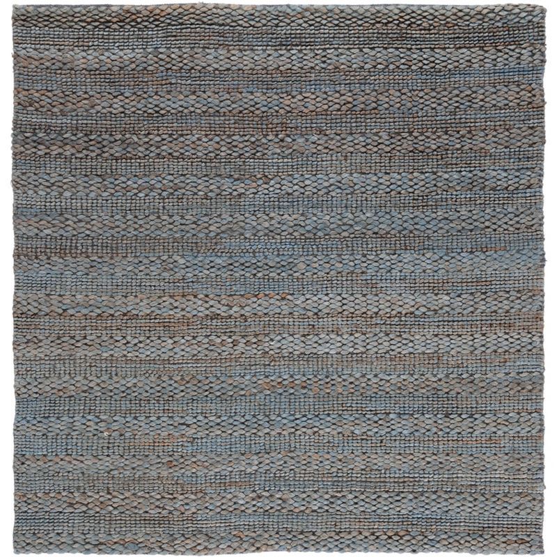 Gray Handwoven Square Cotton Area Rug