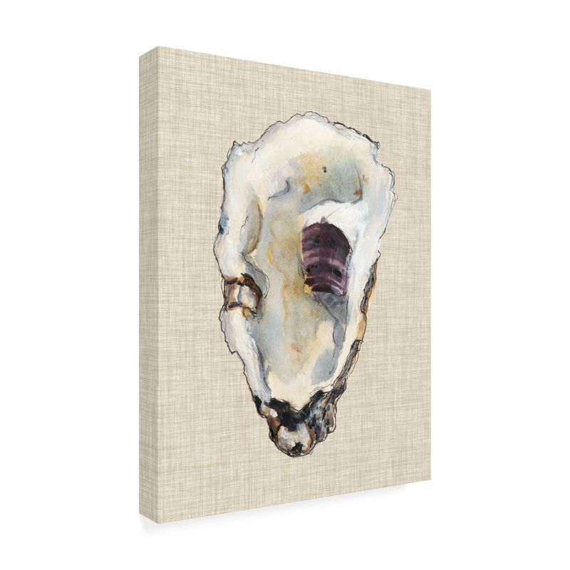 Abstract Oyster Shell Study Canvas Art in Neutral Tones